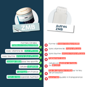 ZMB Gélules : Zinc + Magnésium + Taurine + Vitamine B6